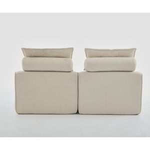 English Elm New Modular Corduroy Two Seat Sofa with Pocket Spring Support and Lumbar Neck Pillows W2108P236840
