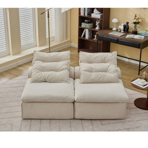 English Elm New Modular Corduroy Two Seat Sofa with Pocket Spring Support and Lumbar Neck Pillows W2108P236840