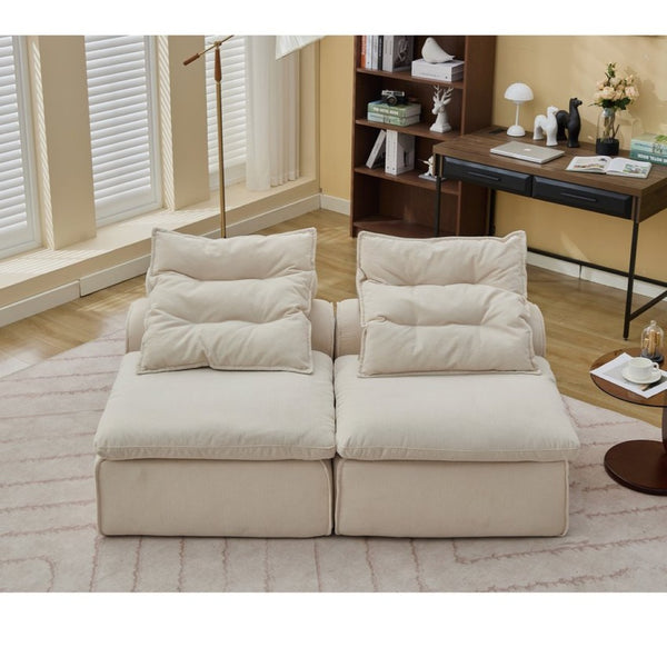 English Elm New Modular Corduroy Two Seat Sofa with Pocket Spring Support and Lumbar Neck Pillows W2108P236840