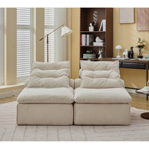 English Elm New Modular Corduroy Two Seat Sofa with Pocket Spring Support and Lumbar Neck Pillows W2108P236840