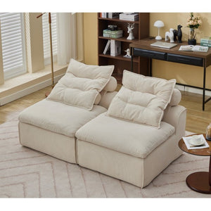 English Elm New Modular Corduroy Two Seat Sofa with Pocket Spring Support and Lumbar Neck Pillows W2108P236840