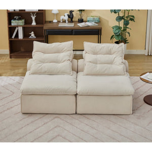 English Elm New Modular Corduroy Two Seat Sofa with Pocket Spring Support and Lumbar Neck Pillows W2108P236840