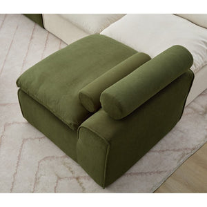 English Elm New Modular Corduroy Lounge Sofa Armrest Free Design with Pocket Spring Cushions and Pillows W2108P236842