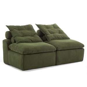 English Elm New Modular Corduroy Lounge Sofa Armrest Free Design with Pocket Spring Cushions and Pillows W2108P236842