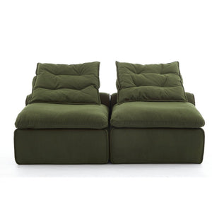 English Elm New Modular Corduroy Lounge Sofa Armrest Free Design with Pocket Spring Cushions and Pillows W2108P236842