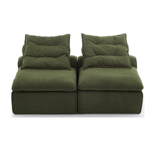 English Elm New Modular Corduroy Lounge Sofa Armrest Free Design with Pocket Spring Cushions and Pillows W2108P236842