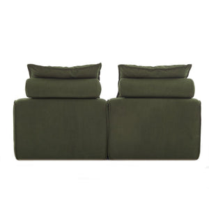 English Elm New Modular Corduroy Lounge Sofa Armrest Free Design with Pocket Spring Cushions and Pillows W2108P236842