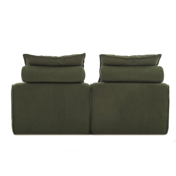 English Elm New Modular Corduroy Lounge Sofa Armrest Free Design with Pocket Spring Cushions and Pillows W2108P236842