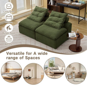 English Elm New Modular Corduroy Lounge Sofa Armrest Free Design with Pocket Spring Cushions and Pillows W2108P236842