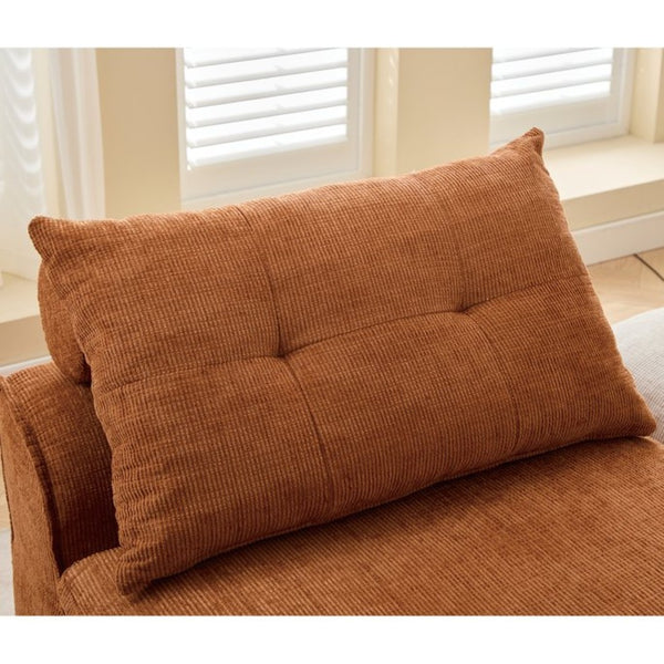 English Elm New Modular Chenille Two Seat Lounge Sofa with Neck and Lumbar Pillow Support W2108P261274