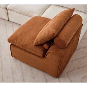 English Elm New Modular Chenille Two Seat Lounge Sofa with Neck and Lumbar Pillow Support W2108P261274