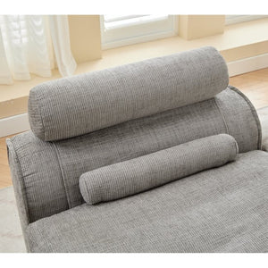 English Elm New Modular Chenille Sofa with Pocket Spring Support and Included Pillows for Compact Living Light Gray W2108P261275