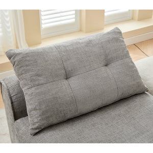 English Elm New Modular Chenille Sofa with Pocket Spring Support and Included Pillows for Compact Living Light Gray W2108P261275
