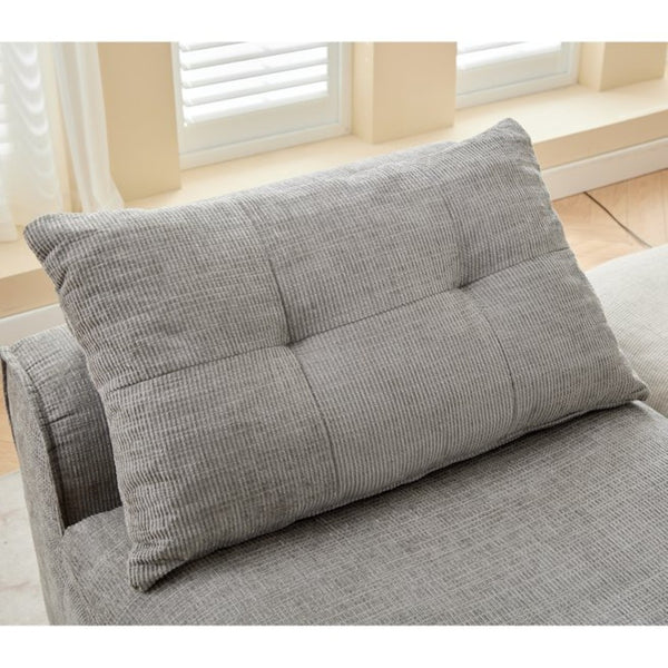 English Elm New Modular Chenille Sofa with Pocket Spring Support and Included Pillows for Compact Living Light Gray W2108P261275
