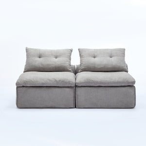 English Elm New Modular Chenille Sofa with Pocket Spring Support and Included Pillows for Compact Living Light Gray W2108P261275
