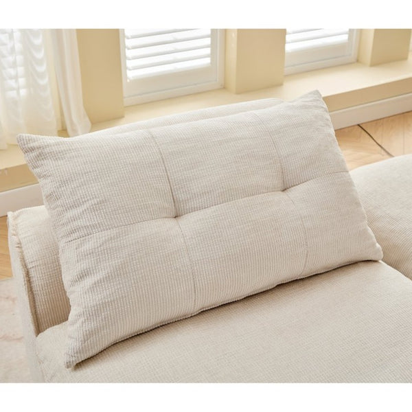 English Elm New Modular Chenille Sofa with Pocket Spring Support and Included Pillows for Compact Living Beige W2108P261276