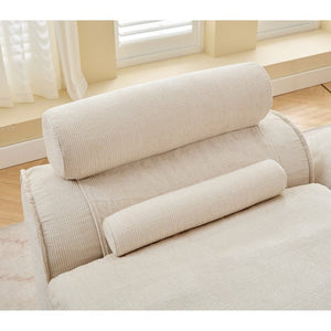 English Elm New Modular Chenille Sofa with Pocket Spring Support and Included Pillows for Compact Living Beige W2108P261276