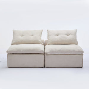 English Elm New Modular Chenille Sofa with Pocket Spring Support and Included Pillows for Compact Living Beige W2108P261276