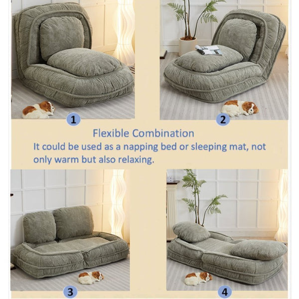 English Elm 611Green Foldable Floor Chair Sleeper with Adjustable Metal Frame for Lounge or Guest Use W2108P277195