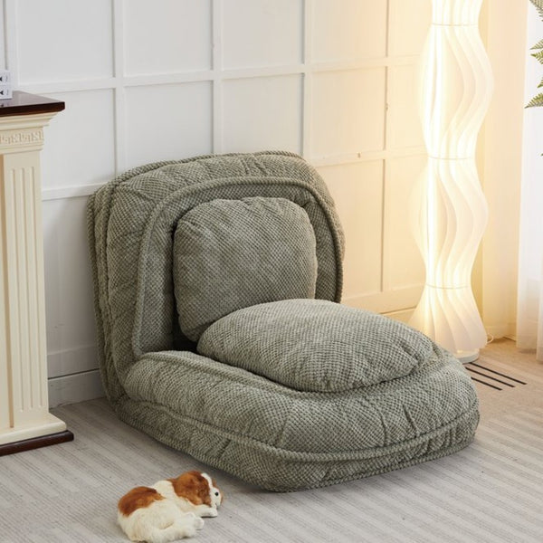 English Elm 611Green Foldable Floor Chair Sleeper with Adjustable Metal Frame for Lounge or Guest Use W2108P277195