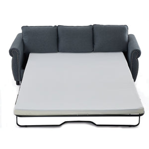English Elm 406 Dark Gray Polyester Sleeper Sofa with Solid Wood Frame for Compact Living Spaces W2108P382981