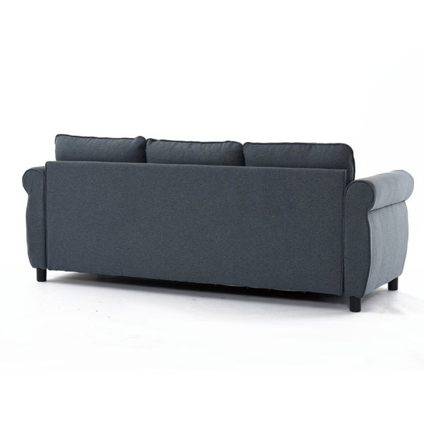 English Elm 406 Dark Gray Polyester Sleeper Sofa with Solid Wood Frame for Compact Living Spaces W2108P382981