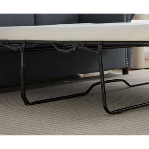 English Elm 406 Dark Gray Polyester Sleeper Sofa with Solid Wood Frame for Compact Living Spaces W2108P382981