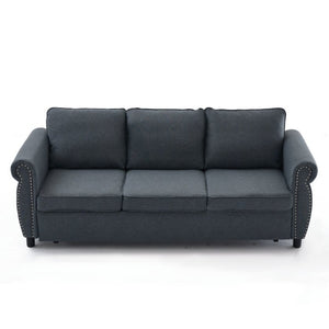 English Elm 406 Dark Gray Polyester Sleeper Sofa with Solid Wood Frame for Compact Living Spaces W2108P382981