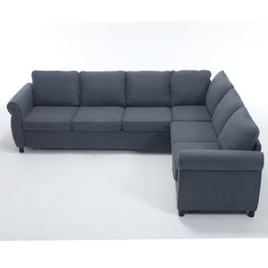 English Elm [new Arrived] L-shaped Sectional Sleeper Sofa with Pull-out Queen Bed for Living Room Gray W2108S00032