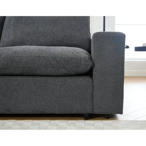 English Elm [new Modular Sectional Sofa with Wireless Charging Cup Holders Linen Upholstery 5 Seat W2108S00040