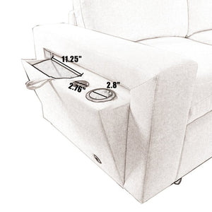 English Elm [new Modular Sectional Sofa with Wireless Charging Cup Holders Linen Upholstery 5 Seat W2108S00040