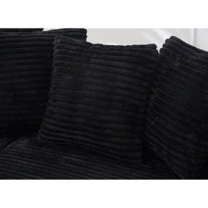 English Elm [new Arrived] Oversized Corduroy L Shaped Sectional Sofa with Eight Pillows for Living Room Black Left Chaise W2108S00053