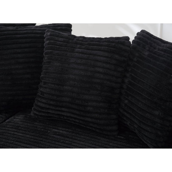 English Elm [new Arrived] Oversized Corduroy L Shaped Sectional Sofa with Eight Pillows for Living Room Black Left Chaise W2108S00053