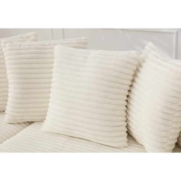 English Elm [new Arrived] Oversized Corduroy L Shaped Sectional Sofa with Right Chaise and Eight Pillows W2108S00066