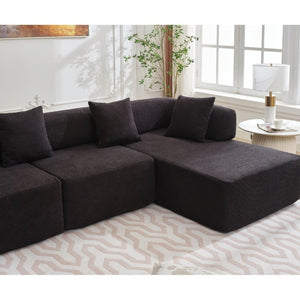 English Elm [new Boucle Modular Sectional Sofa with Chaise Pre-assembled Four Seat L-shape Living Room Couch W2108S00069