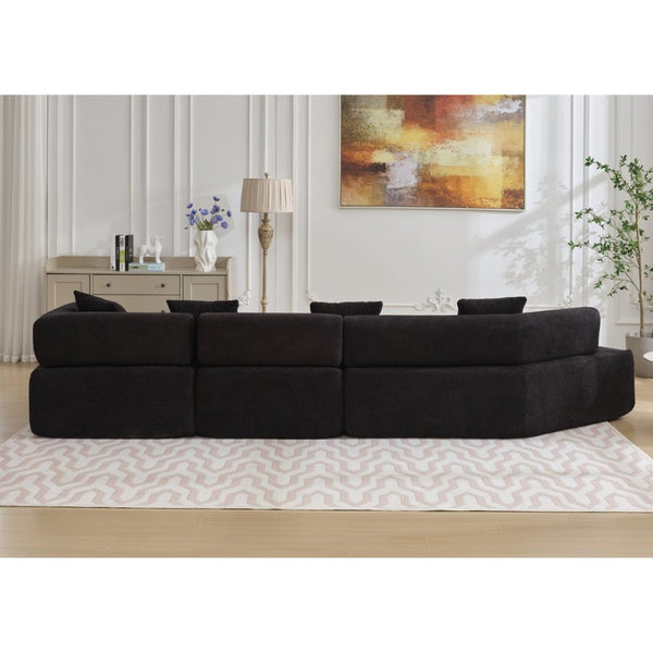 English Elm [new Boucle Modular Sectional Sofa with Chaise Pre-assembled Four Seat L-shape Living Room Couch W2108S00069