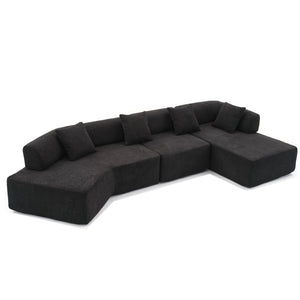 English Elm [new Boucle Modular Sectional Sofa with Chaise Pre-assembled Four Seat L-shape Living Room Couch W2108S00069