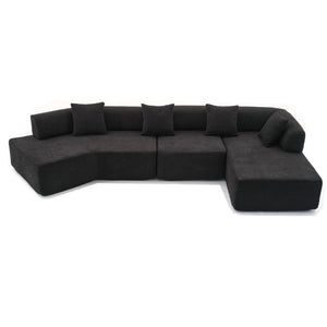 English Elm [new Boucle Modular Sectional Sofa with Chaise Pre-assembled Four Seat L-shape Living Room Couch W2108S00069