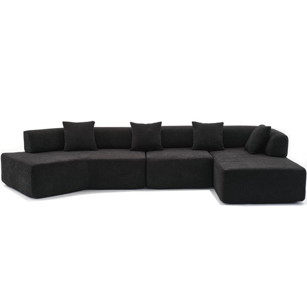 English Elm [new Boucle Modular Sectional Sofa with Chaise Pre-assembled Four Seat L-shape Living Room Couch W2108S00069