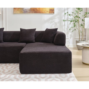English Elm [new Boucle Modular Sectional Sofa with Chaise Pre-assembled Four Seat L-shape Living Room Couch W2108S00069