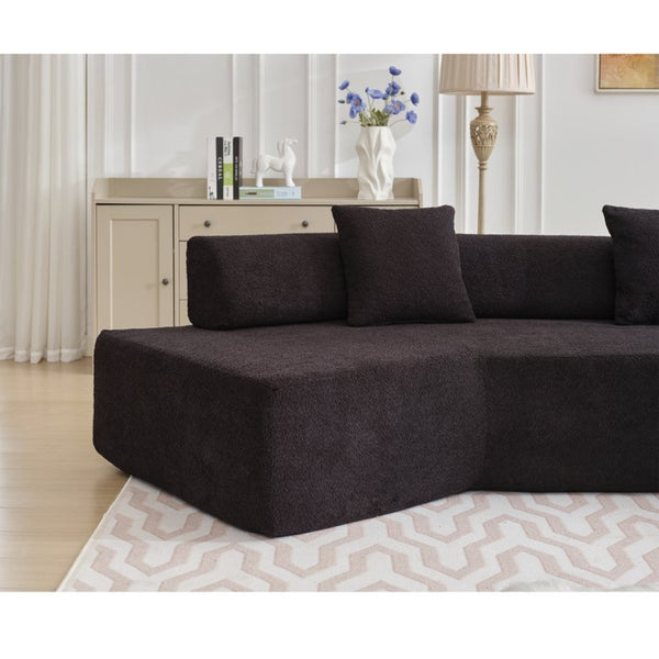 English Elm [new Boucle Modular Sectional Sofa with Chaise Pre-assembled Four Seat L-shape Living Room Couch W2108S00069