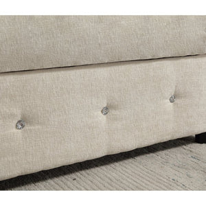English Elm [new Arrived] Oversized U-shaped Chenille Sectional with Storage Chaise Crystal Button Accents Beige W2108S00073
