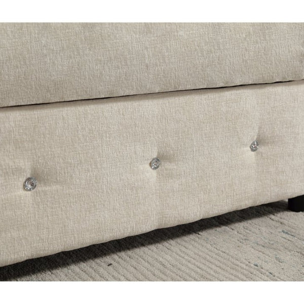 English Elm [new Arrived] Oversized U-shaped Chenille Sectional with Storage Chaise Crystal Button Accents Beige W2108S00073