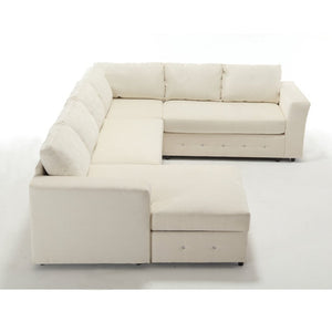 English Elm [new Arrived] Oversized U-shaped Chenille Sectional with Storage Chaise Crystal Button Accents Beige W2108S00073