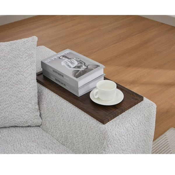 English Elm [new Arrived] Boucle Cloud Sofa Set 3 Seater and Loveseat with Built-in Side Tables Light Gray W2108S00077