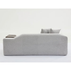 English Elm [new Arrived] Boucle Cloud Sofa Set 3 Seater and Loveseat with Built-in Side Tables Light Gray W2108S00077