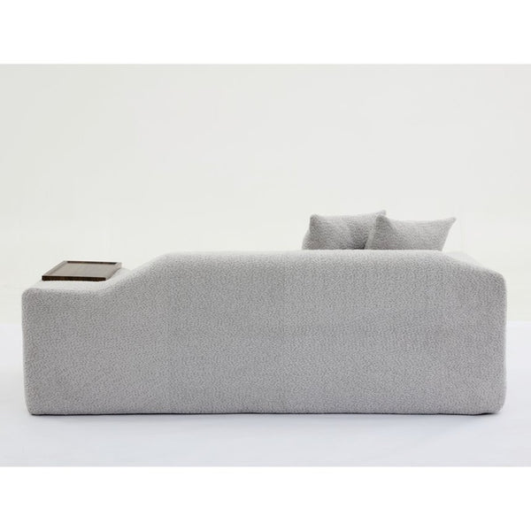 English Elm [new Arrived] Boucle Cloud Sofa Set 3 Seater and Loveseat with Built-in Side Tables Light Gray W2108S00077