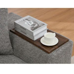 English Elm [new Arrived] Boucle Cloud Sofa Set 3 Seater and Loveseat with Built-in Side Tables Dark Gray W2108S00079