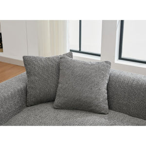 English Elm [new Arrived] Boucle Cloud Sofa Set 3 Seater and Loveseat with Built-in Side Tables Dark Gray W2108S00079