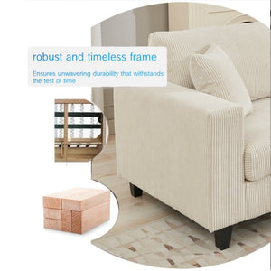 English Elm New Modular Corduroy Sectional Sofa with Deep Seats and Eleven Included Cushions W2108S00089